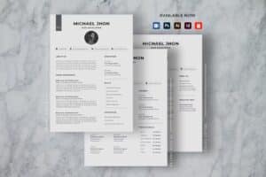 Minimalist CV Resume Word