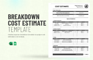Breakdown Cost Estimate