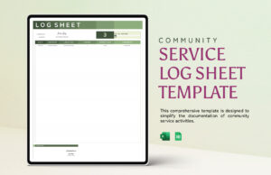 Community Service Log Sheet
