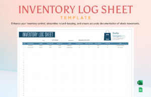 Inventory Log Sheet