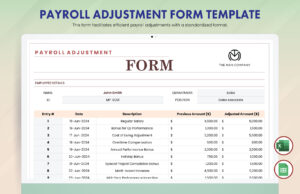 Payroll Adjustment Form
