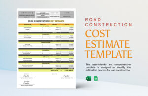 Road Construction Cost Estimate