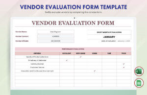 Vendor Evaluation Form